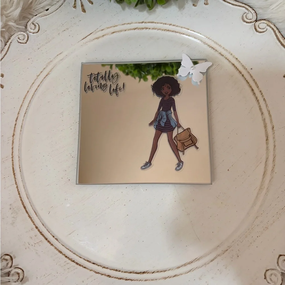 BOGO Custom designed Stylish Mirror Decor with Butterfly Accent